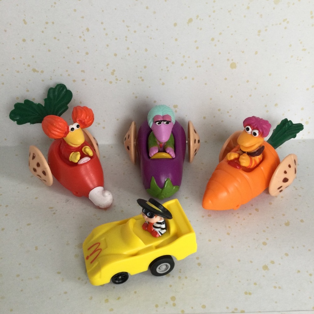 Hamburglar & Fraggle Rock Characters in Veggie Cars